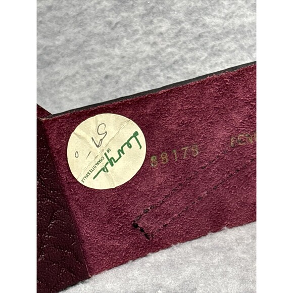 Gail Labelle Belt Vtg‎ 80s Wide Burgundy Textured Art to Wear Silver France Boho main image 13